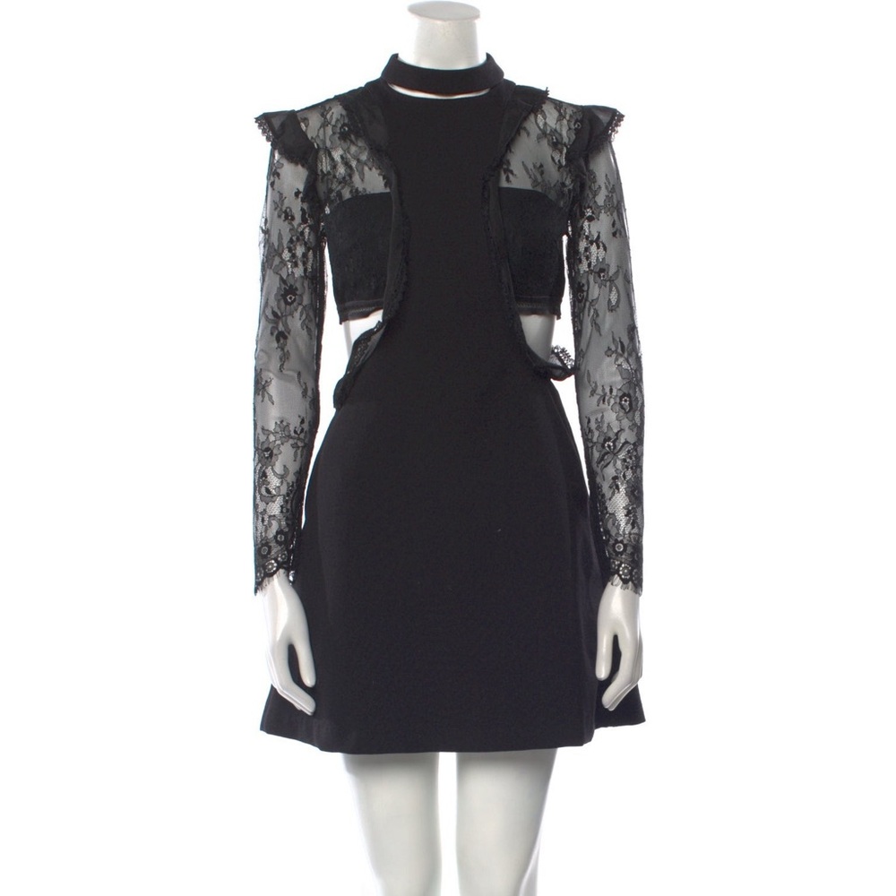 Self-Portrait Black Lace Long Sleeve Dress